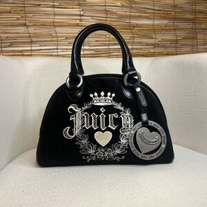 Juicy Couture Dark Chocolate  and Silver Bowler Bag